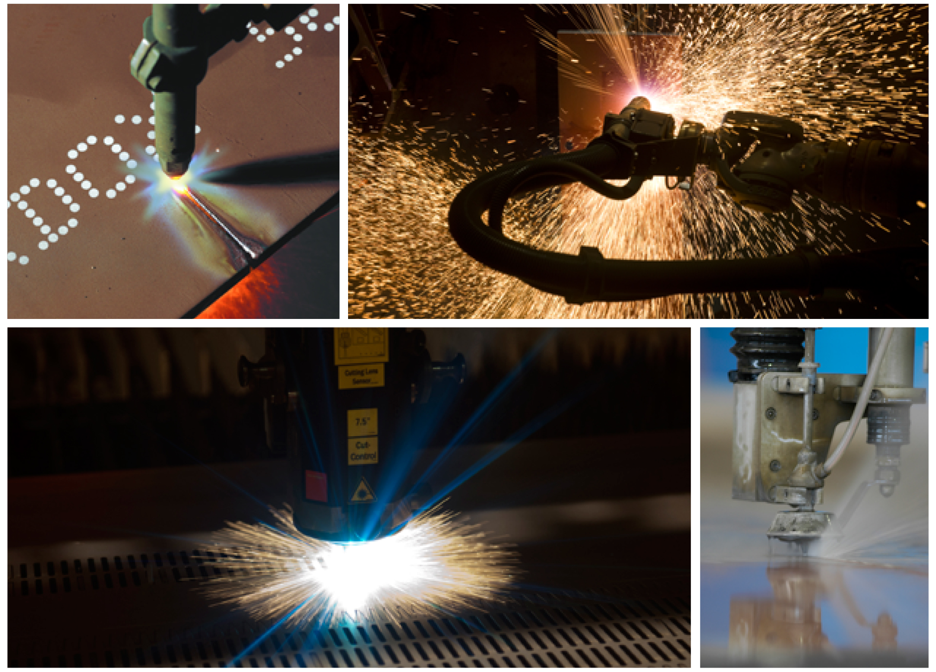 From top left Oxy-fuel cutting